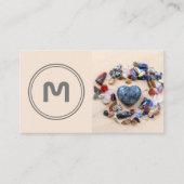 Elegant monogram met twee tongen kleine kristalapp visitekaartje (Voorkant)