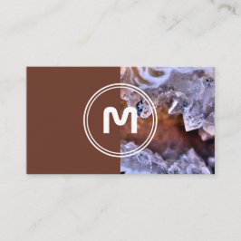 Elegant monogram met twee tonnen kristaloppervlak visitekaartje