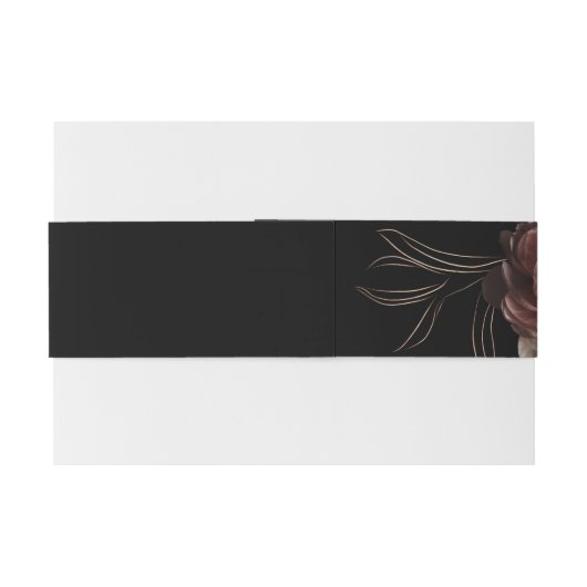 Elegant Monogram Midnight Floral Wedding Uitnodigingen Wikkel (Achterkant Voorbeeld)