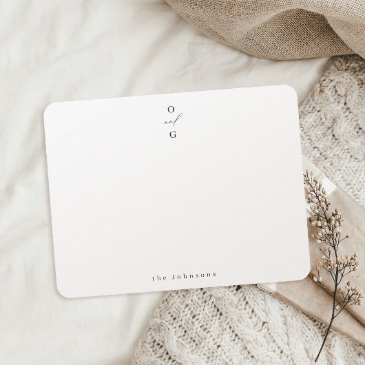 Elegant monogram minimaal gepersonaliseerd briefpa notitiekaartje