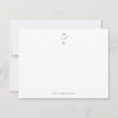 Elegant monogram minimaal gepersonaliseerd briefpa notitiekaartje (Voorkant)