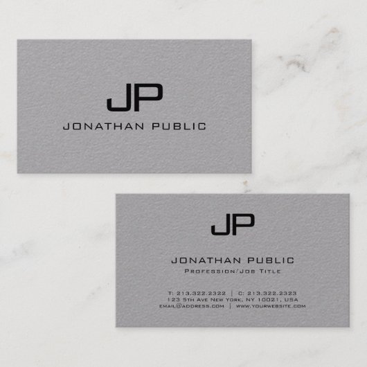 Elegant monogram minimaal moderne Sjabloon Visitekaartje (Voorkant / Achterkant)