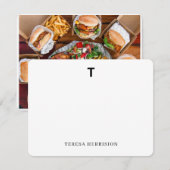 Elegant Monogram | Minimal Modern Photo Design Notitiekaartje (Voorkant / Achterkant)