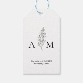 Elegant Monogram Minimale Lijnkunst Cadeaulabel