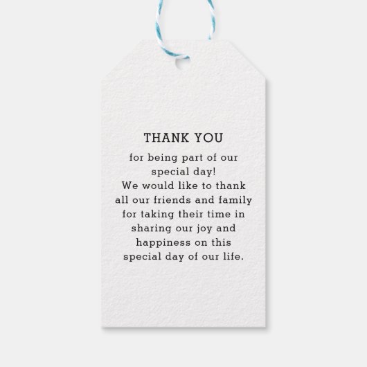 Elegant Monogram Minimale Lijnkunst Cadeaulabel (Achterkant)