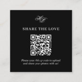 Elegant monogram Minimale QR-code Deel de liefde Informatiekaartje (Voorkant)