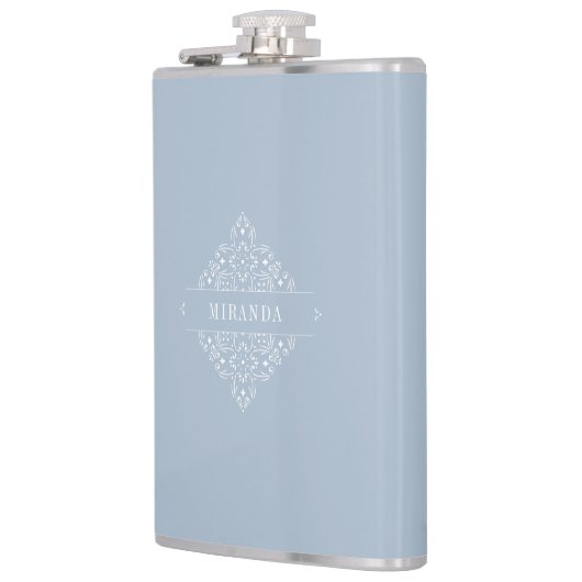 Elegant Monogram Minimalist Dusty Blue Classy Heupfles (Links)