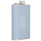 Elegant Monogram Minimalist Dusty Blue Classy Heupfles (Rechts)