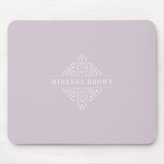 Elegant Monogram Minimalist Dusty Paars Classy Muismat (Voorkant)