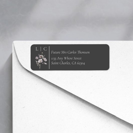 Elegant monogram minimalist grijs RSVP adres Etiket