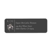 Elegant monogram minimalist grijs RSVP adres Etiket (Voorkant)
