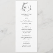 Elegant Monogram Minimalist modern Menu  (Voorkant)
