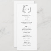 Elegant Monogram Minimalist modern Menu  (Voorkant / Achterkant)