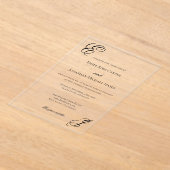 Elegant Monogram Minimalist Wedding Acryl Uitnodigingen (Laagn)
