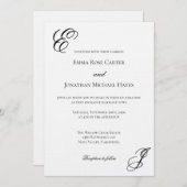 Elegant Monogram Minimalist Wedding Kaart (Voorkant / Achterkant)