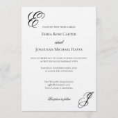 Elegant Monogram Minimalist Wedding Kaart (Voorkant)