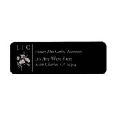 Elegant monogram minimalist zwart RSVP adres Etiket (Voorkant)