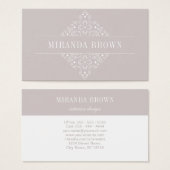 Elegant Monogram Minimalistisch Beige White Classy Visitekaartje (Voorkant /achterkant)
