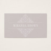 Elegant Monogram Minimalistisch Beige White Classy Visitekaartje (Voorkant)