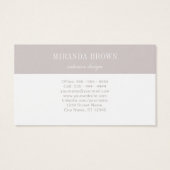 Elegant Monogram Minimalistisch Beige White Classy Visitekaartje (Achterkant)