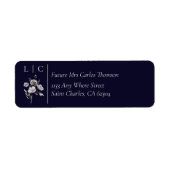 Elegant monogram minimalistisch donker marine RSVP Etiket (Voorkant)
