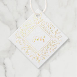 Elegant Monogram Minimalistisch Klassic Floral Wed Bedankjes Labels