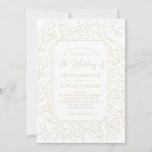 Elegant Monogram Minimalistisch Klassic Floral Wed Kaart (Voorkant)