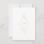 Elegant Monogram Minimalistisch Klassic Floral Wed RSVP Kaartje (Achterkant)