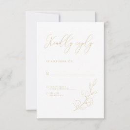Elegant Monogram Minimalistisch Klassic Floral Wed RSVP Kaartje