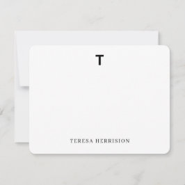 Elegant Monogram | Minimalistisch modern fotontwer Notitiekaartje