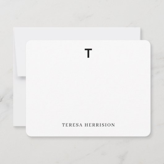 Elegant Monogram | Minimalistisch modern fotontwer Notitiekaartje (Voorkant)