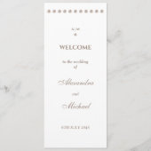 Elegant Monogram Minimalistisch Parel Trouwprogram Programmakaart (Voorkant)