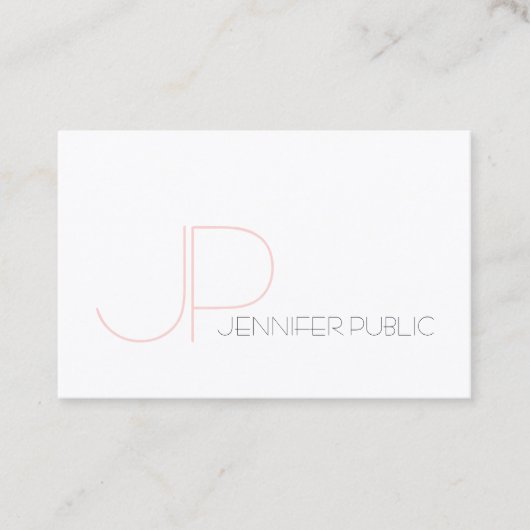 Elegant monogram minimalistisch platte moderne een visitekaartje (Voorkant)