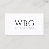 Elegant monogram minimalistisch professioneel visitekaartje (Voorkant)