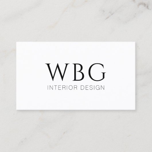 Elegant monogram minimalistisch professioneel visitekaartje (Voorkant)