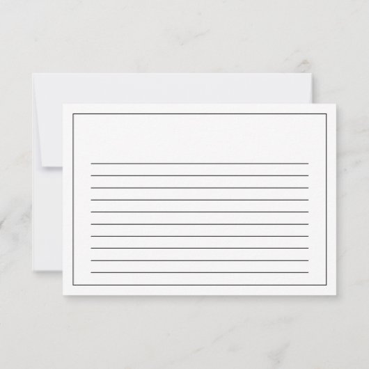 Elegant Monogram Minimalistisch Ruled Index Note K Bedankkaart (Achterkant)