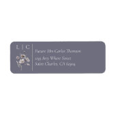 Elegant monogram minimalistisch somber grijs RSVP Etiket (Voorkant)