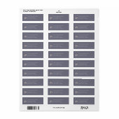 Elegant monogram minimalistisch somber grijs RSVP Etiket (Full Sheet)