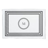 Elegant Monogram Minimalistisch Zwart Lijst Bedden Kussensloop (Voorkant-Links)
