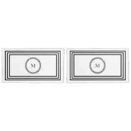 Elegant Monogram Minimalistisch Zwart Lijst Bedden Kussensloop