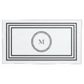 Elegant Monogram Minimalistisch Zwart Lijst Bedden Kussensloop (Voorkant-Links)