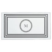 Elegant Monogram Minimalistisch Zwart Lijst Bedden Kussensloop (Voorkant-Rechts)