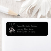 Elegant monogram minimalistisch zwart RSVP-adres Etiket (Insitu)