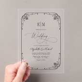 Elegant monogram minimalistische bruiloft acryl uitnodigingen (Insitu (Draagbaar))