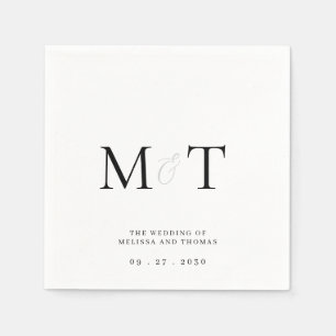 Elegant monogram minimalistische bruiloft servet