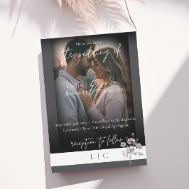 Elegant monogram minimalistische donkergrijze kall kaart