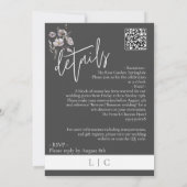 Elegant monogram minimalistische donkergrijze kall kaart (Achterkant)