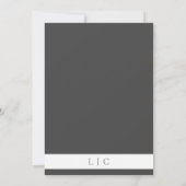 Elegant monogram minimalistische donkergrijze kall save the date (Achterkant)