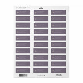 Elegant monogram minimalistische donkerrode paarse etiket (Full Sheet)