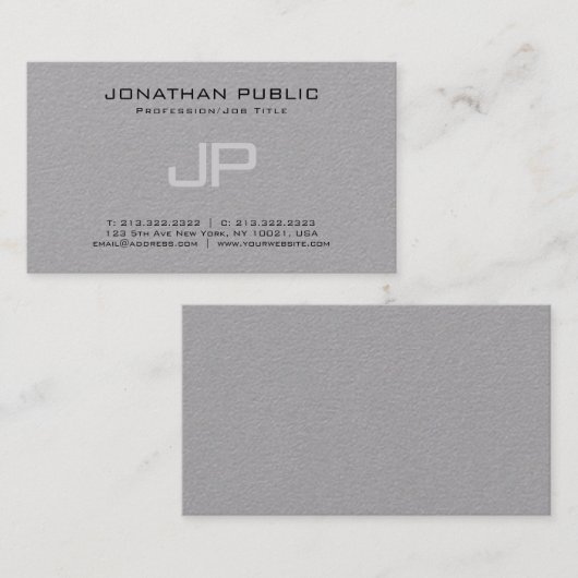 Elegant Monogram Minimalistische Sjabloon Luxurie Visitekaartje (Voorkant / Achterkant)